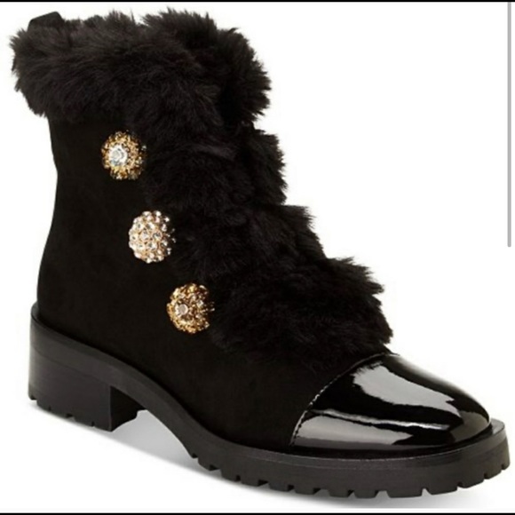 Nanette Lepore Shoes - Jeweled black fur booties NWT